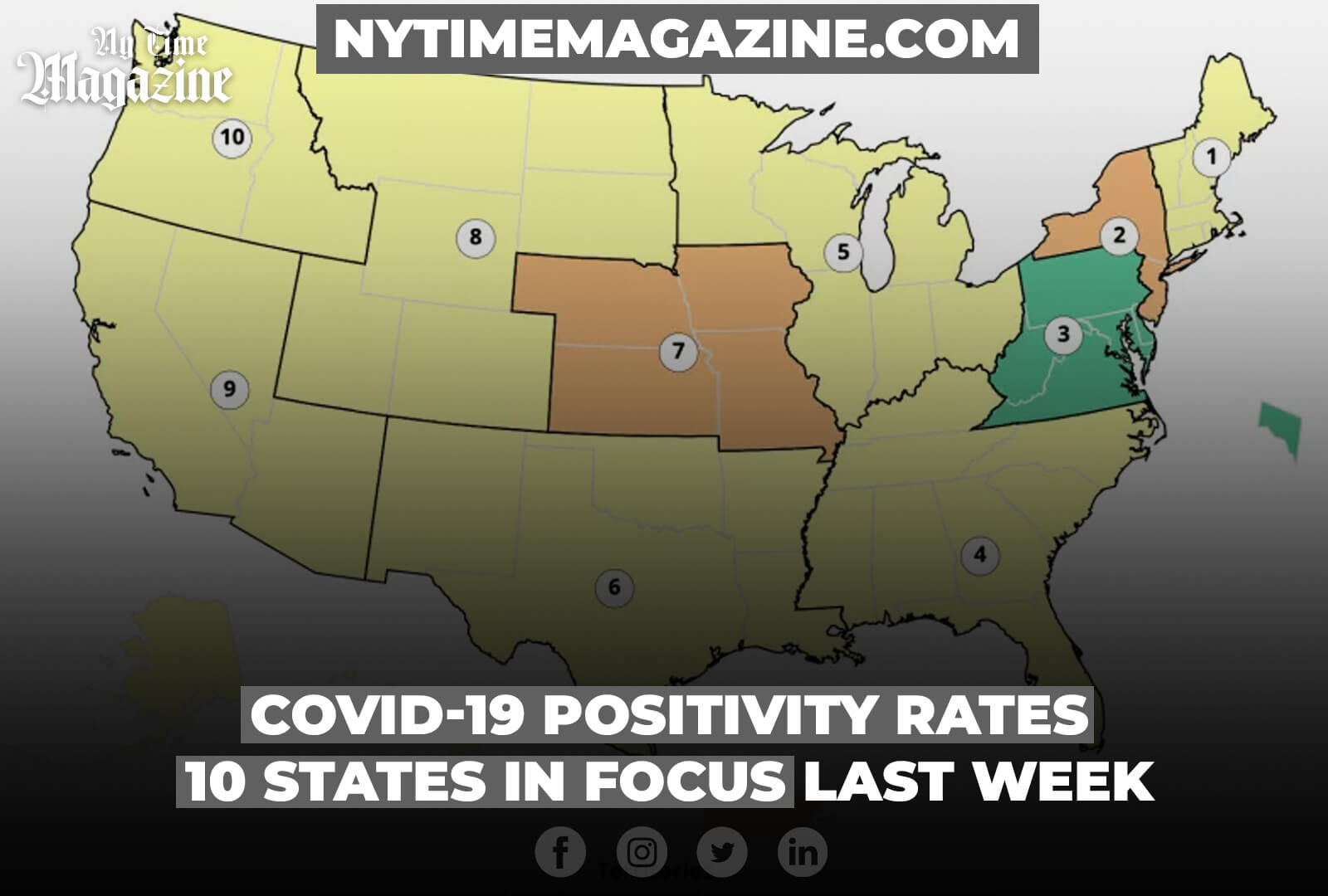 COVID-19 Positivity Rates: 10 States in Focus Last Week