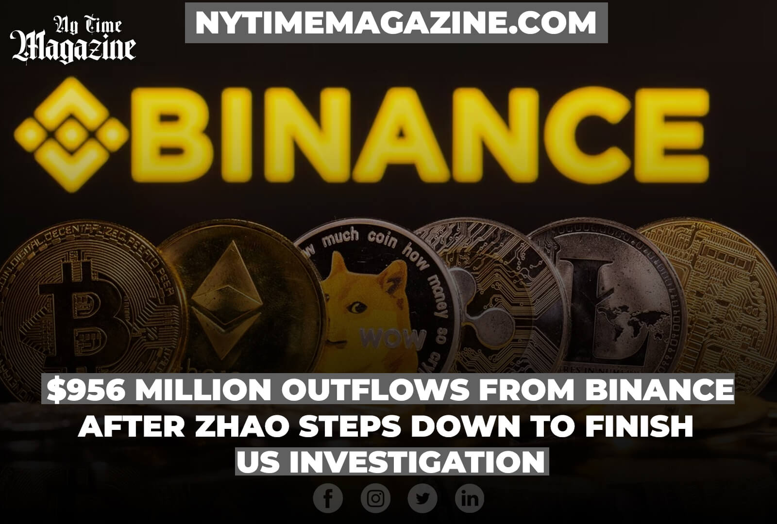 $956 Million Outflows From Binance After Zhao Steps Down to Finish US Investigation